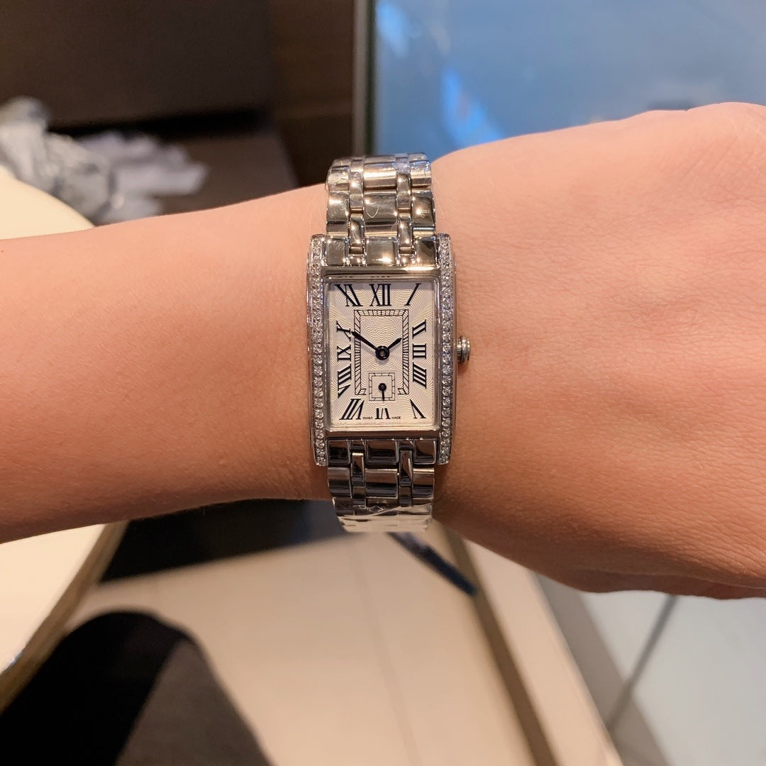 Women's Stainless Steel Rectangular Casual Watch