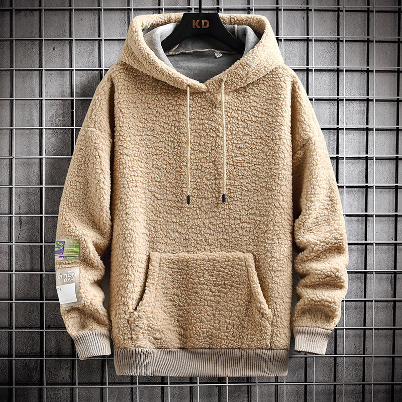 Drawstring Lamb Wool Sweatshirt