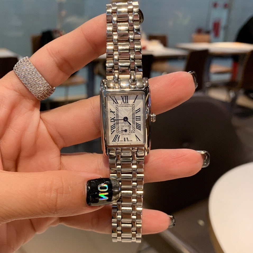 Women's Stainless Steel Rectangular Casual Watch