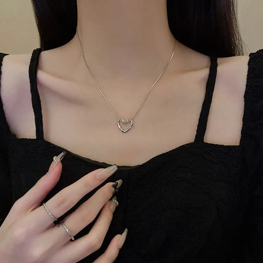 Hollow Heart Pendant Necklace