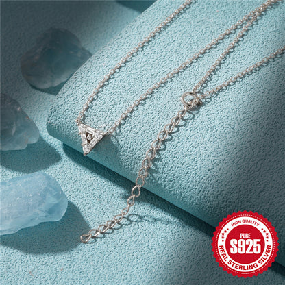 Elysium® S925 Sterling Silver Triangle Diamond Necklace