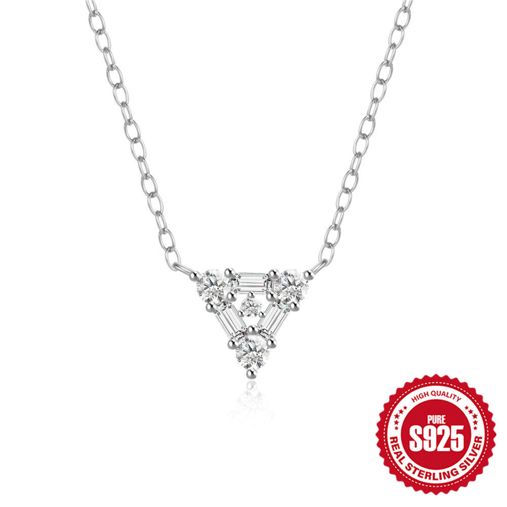 Elysium® S925 Sterling Silver Triangle Diamond Necklace