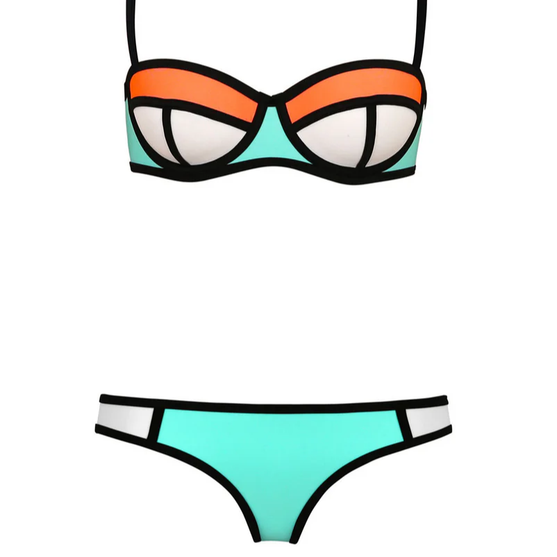 Color Block Bikini Set