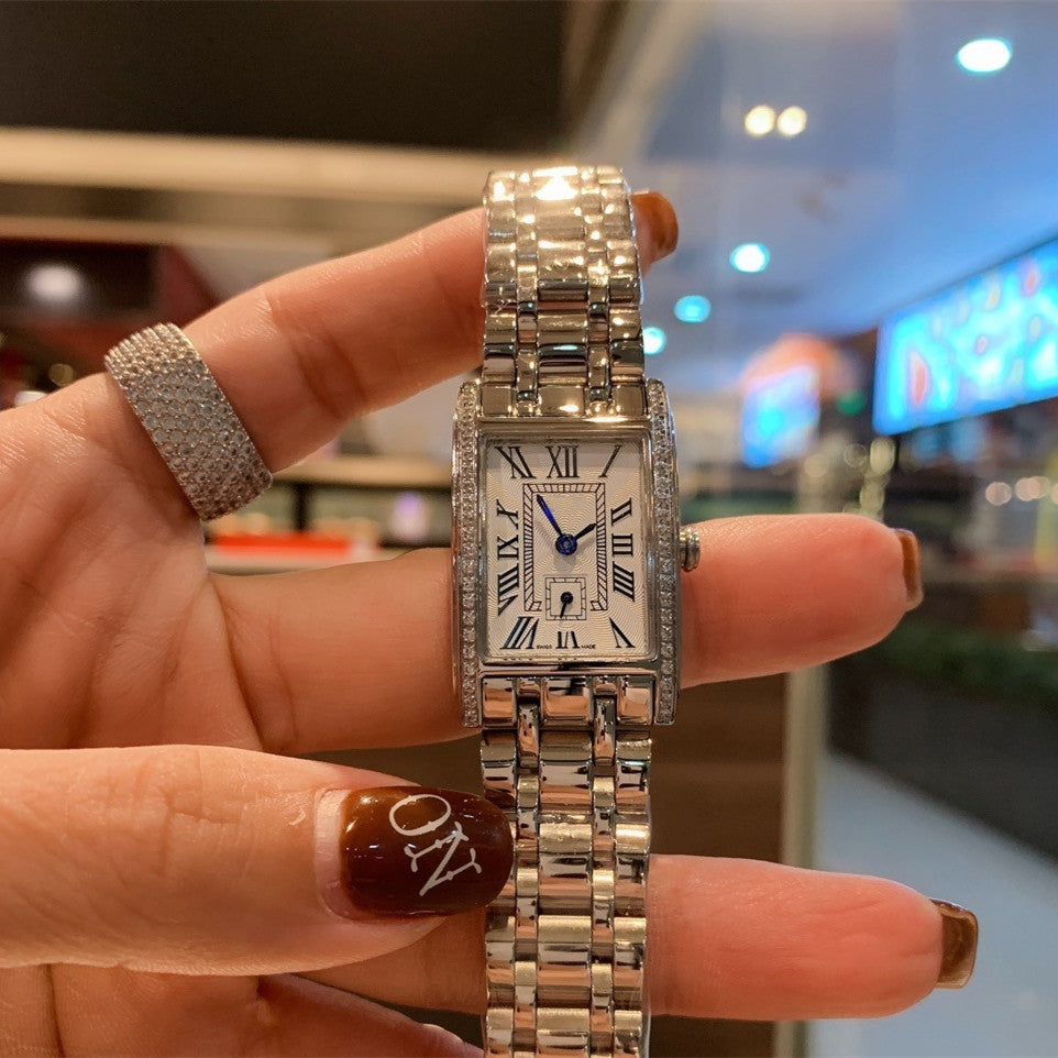 Women's Stainless Steel Rectangular Casual Watch