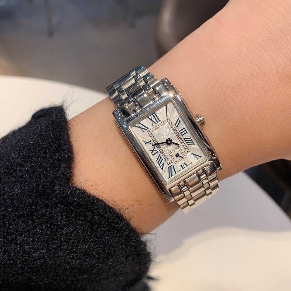 Women's Stainless Steel Rectangular Casual Watch