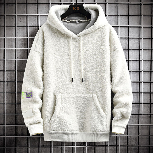 Drawstring Lamb Wool Sweatshirt