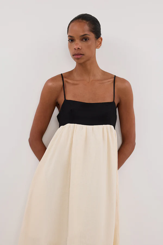 Elena ButterMilk Linen Maxi Dress