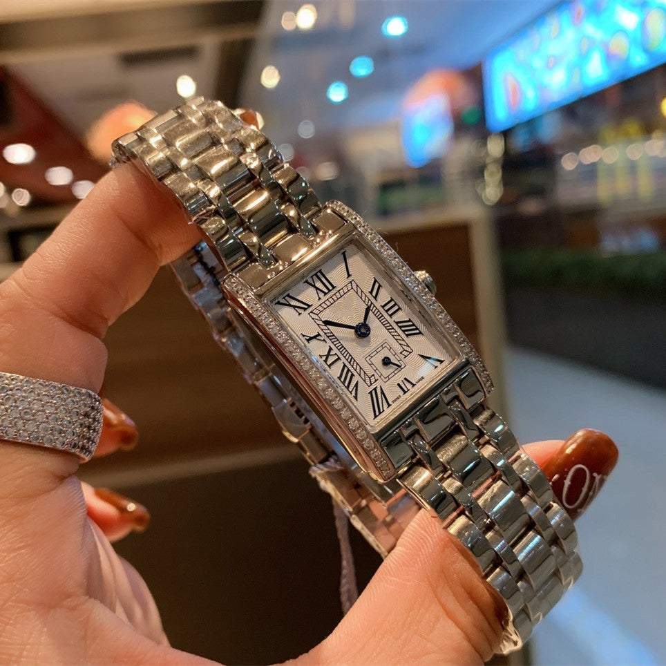 Women's Stainless Steel Rectangular Casual Watch