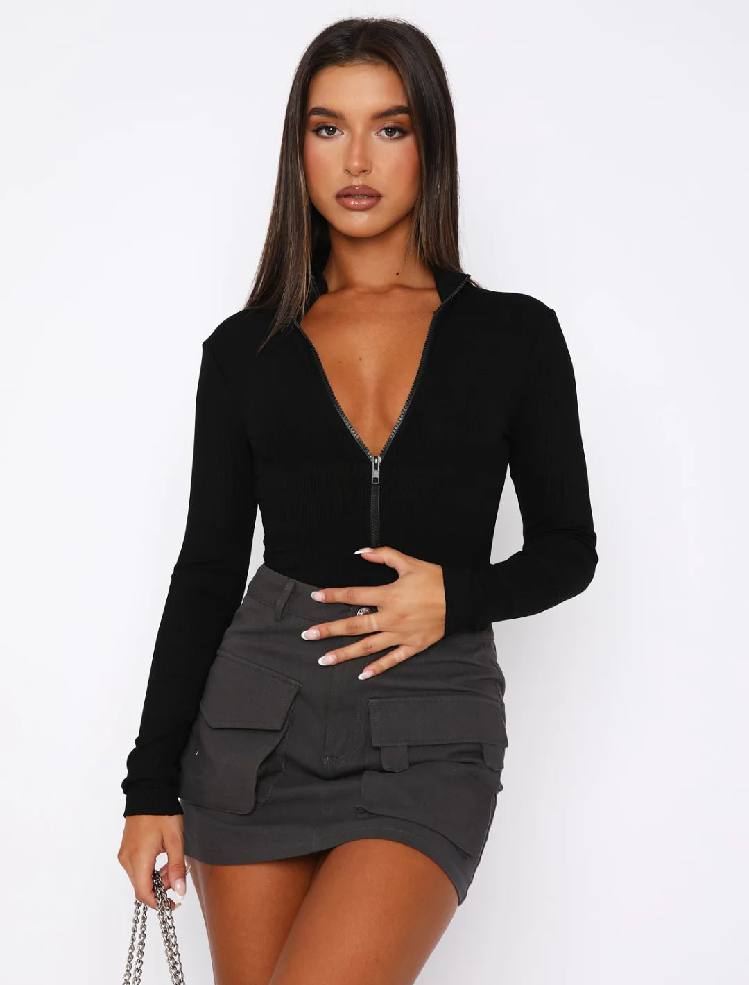 Snatched Waist Zip Bodysuit